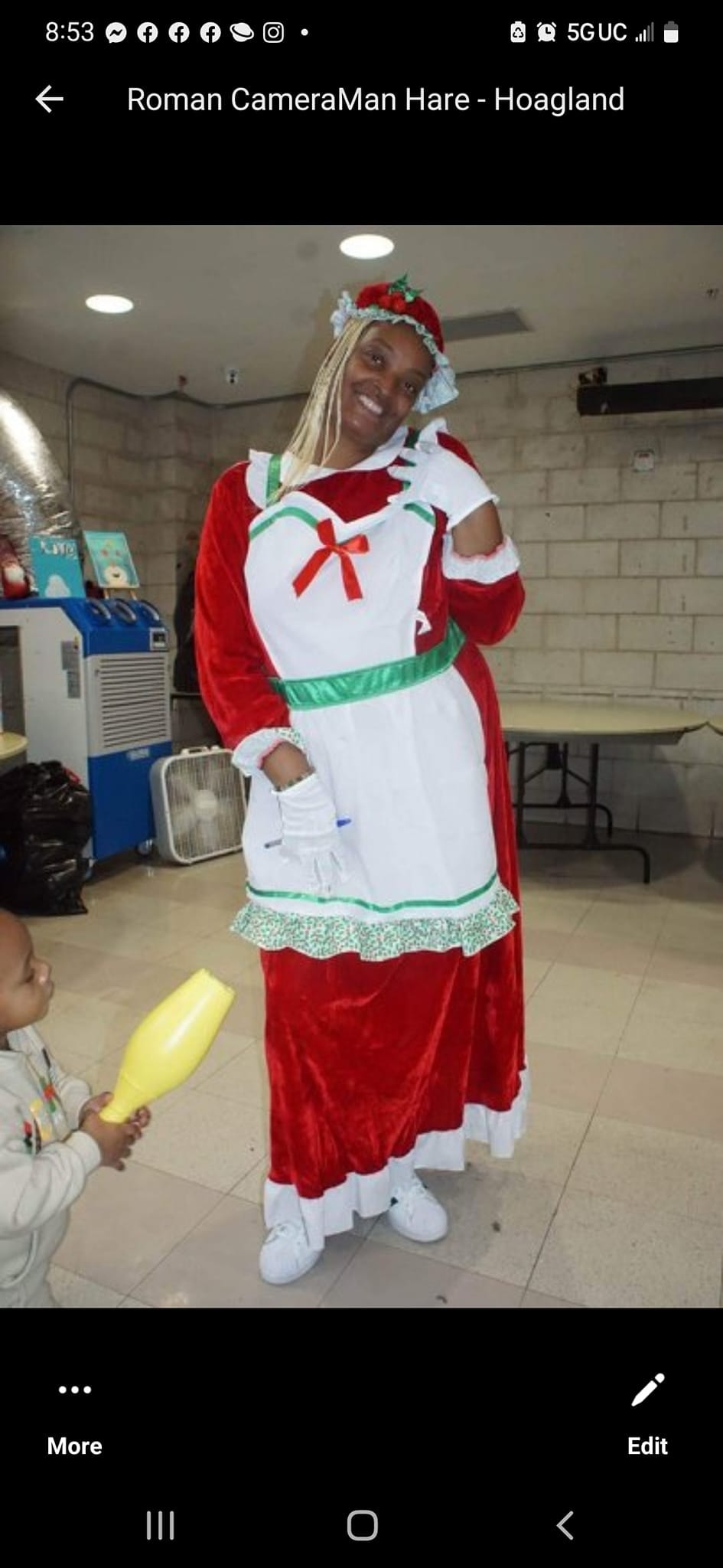 MDLAYAFS Inc. — volunteer in holiday costume serving community members